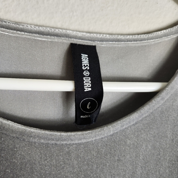 Agnes & Dora Womens Gray Velvet 3/4 Sleeve Swing Tunic Dress-Size L (12-14) - Picture 6 of 6